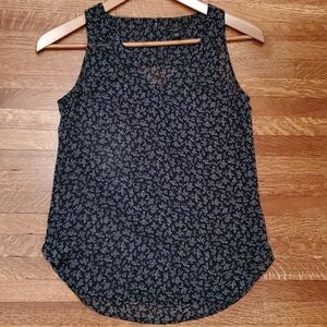 Ann Taylor sheer navy floral top
